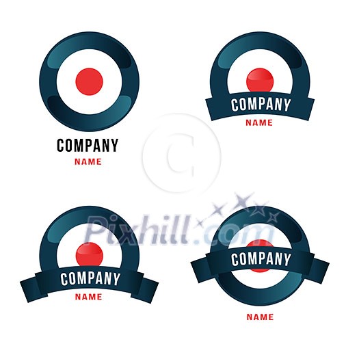 Stylish vector logos with bullseye concept Stylish vector logos with bullseye concept