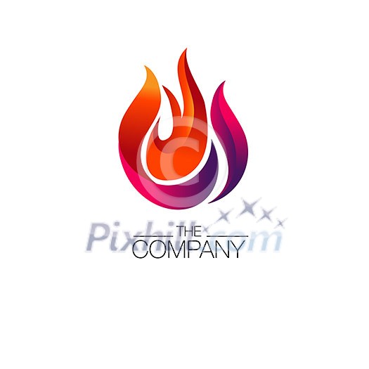 Fire Flame vector logo design template. Sport symbol abstract, vector illustration