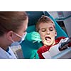 Young boy in a dental surgery teeth chech