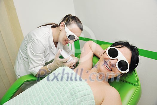 laser depilation and skincare treatment in spa and beauty studio