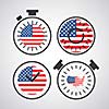 vector american flag in clock for independence day time 