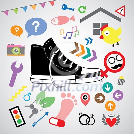 vector cartoon gumshoes and art design vector cartoon gumshoes and art design