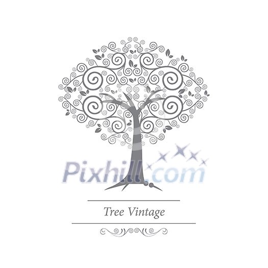 vector decorative tree vintage style vector decorative tree vintage style