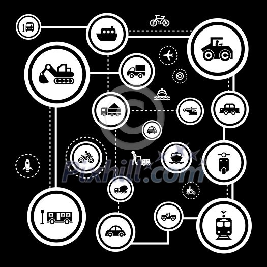 vector basic icon for transport 