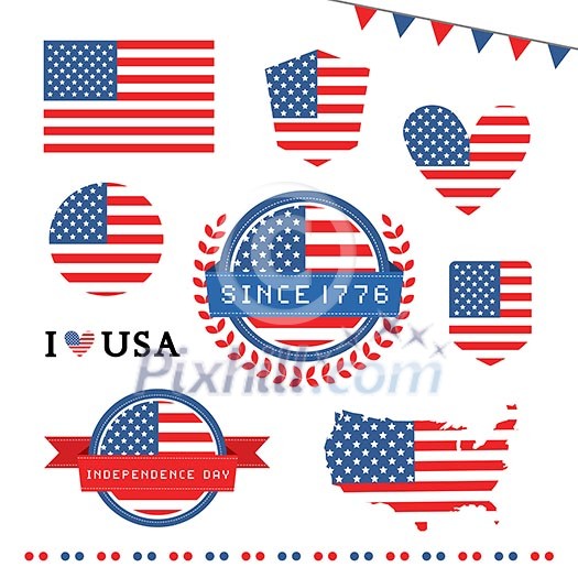vector tag american flag for independence day   