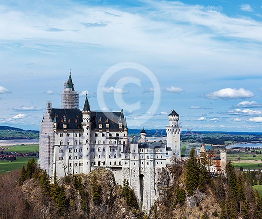 Famous Bavarian landmark - Neuschwanstein Castle (Schloss Neuschwanstein). Bavaria, Germany Famous Bavarian landmark - Neuschwanstein Castle (Schloss Neuschwanstein). Bavaria, Germany
