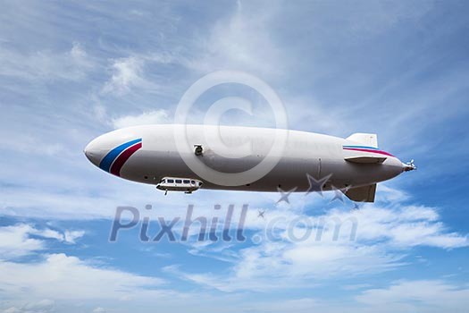 Zeppelin dirigible airship in sky Zeppelin dirigible airship in sky