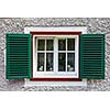 Window of an old house in village in Austria