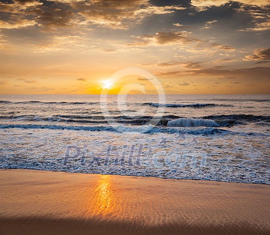 Peaceful serene morning on beach Peaceful serene morning on beach