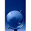 Crystal glass globe blue tinted