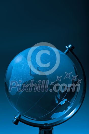 Crystal glass globe blue tinted