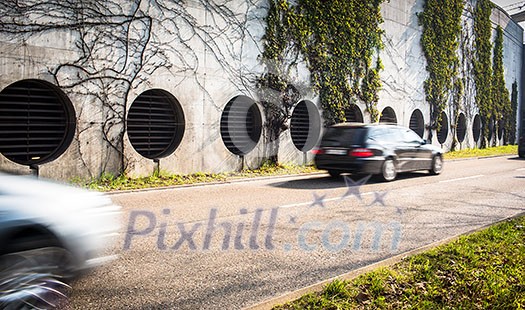 City traffic (motion blurred image) City traffic (motion blurred image)