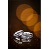 Two splendid wedding rings on a wedding day.