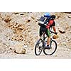 healthy lifestyle and fitness concept with mount bike man outdoor