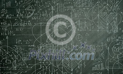 Background conceptual image with business sketches on chalkboard Background conceptual image with business sketches on chalkboard