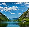 Hallstatter See mountain lake in Austria. Salzkammergut region, Austria