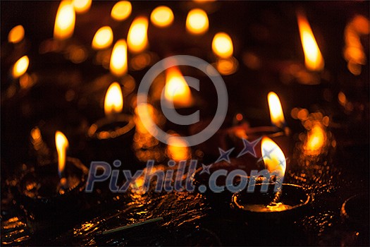 Diwali lights on hindu festival. India Diwali lights on hindu festival. India