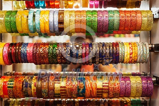 Indian Bangles in a shop Indian Bangles in a shop