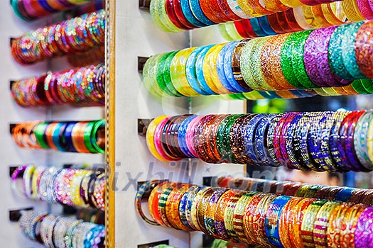 Indian Bangles in a shop Indian Bangles in a shop