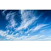 Blue sky with white cirrus clouds