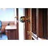 wood door luxury handle open