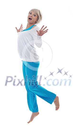 fashion beauty shoot with happy young girl isolated on white with wind in hair in studio fashion beauty shoot with happy young girl isolated on white with wind in hair in studio