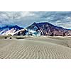 High dynamic range image of sand dunes in Himalayas. Hunder, Nubra valley, Ladakh, India