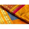 Indian silk saries close up. Background