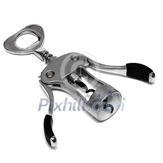 Metal corkscrew isolated on white Metal corkscrew isolated on white