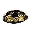 Black mexican sombrero from Mexico isolated on white background