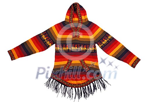Mexican style knitted jacket isolated