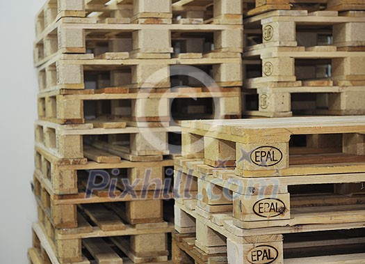 wooden palettes in warehouse for storage and euro transport wooden palettes in warehouse for storage and euro transport