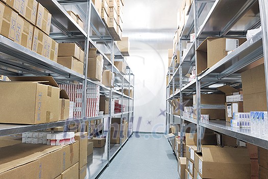 medical factory  supplies storage indoor with workers people