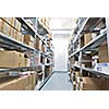 medical factory  supplies storage indoor with workers people