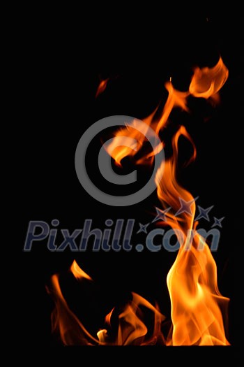 Fire flames  design isoleted on black background