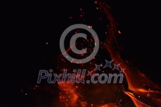 Fire flames  design isoleted on black background