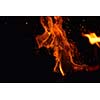 Fire flames  design isoleted on black background