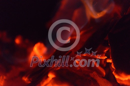 Fire flames  design isoleted on black background