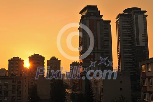 sarajevo cityscape urban scene at sunrise sarajevo cityscape urban scene at sunrise