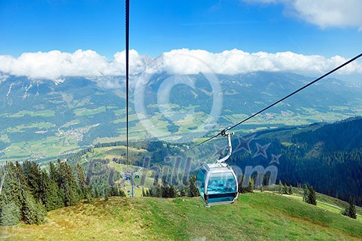 Panoramic view on Austrian Tirol Alps at beautiful sunny summer day