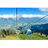 Panoramic view on Austrian Tirol Alps at beautiful sunny summer day