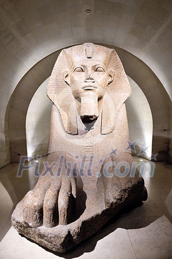 egiptian sfing at louvre museum in paris egiptian sfing at louvre museum in paris