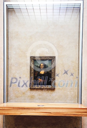 mona lisa art portrait of leonardo da vinci in paris at louvre museum