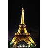 eiffet tower in paris at night tourist and travel icon and attraction