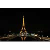 eiffet tower in paris at night tourist and travel icon and attraction