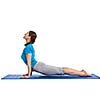 Yoga - young beautiful woman yoga instructor doing  Upward Facing Dog Pose (Back Bend) (Urdhva Mukha Svanasana) asana exercise isolated on white background