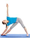 Yoga - young beautiful slender woman  yoga instructor doing Triangle asana pose (utthita trikonasana) in ashtanga vinyasa style exercise isolated on white background
