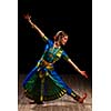 Young beautiful woman dancer exponent of Indian classical dance Bharatanatyam