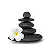 Zen mediation spa relax concept background - zen stones balance isolated on white