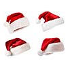 Set Santa Claus red hats isolated on white